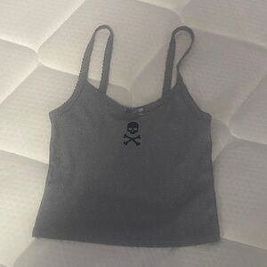 blink gray skull cami tank top (s: S)
